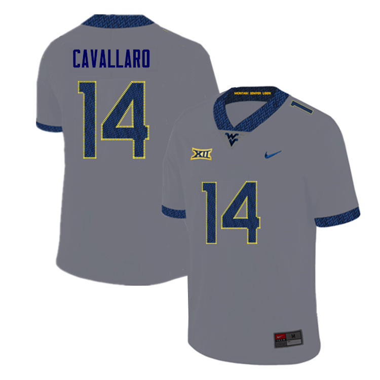 NCAA Men's Matt Cavallaro West Virginia Mountaineers Gray #14 Nike Stitched Football College Authentic Jersey QB23R80HT